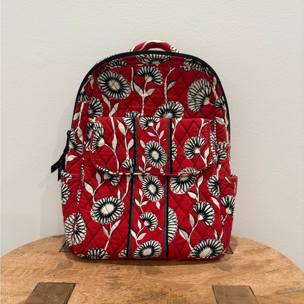 Vera Bradley Red and White Floral Backpack
